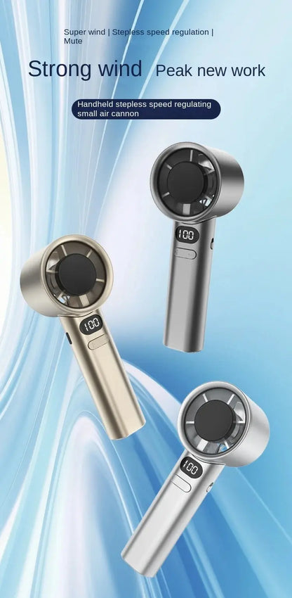 Portable Mini Bladeless Hand Fan – USB Rechargeable Handheld Personal Fan with 120-Speed High-Speed Airflow, Electric Cooling Fan