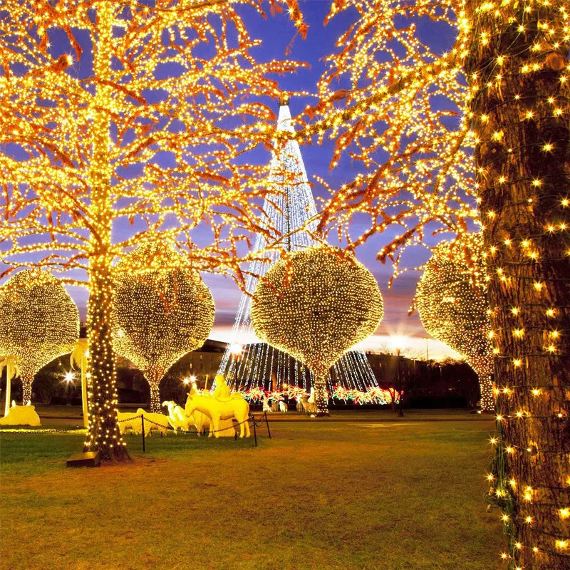 Solar LED Fairy String Lights – 7m/12m/22m/32m Outdoor Waterproof Garland with 8 Modes – Party, Wedding, Christmas Decoration Lamp