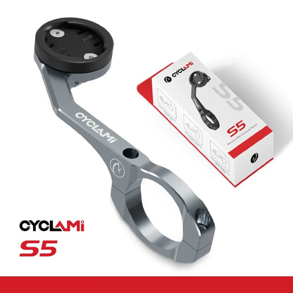 CYCLAMI S5 Aluminum Alloy Double-Sided Bike Computer Mount — MTB Road GPS Headlight Holder for GARMIN, XOSS, IGPSPORT, Coospo