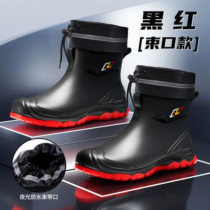 2024 Men's Waterproof Water Boots — Non-Slip Rubber Work Shoes for Outdoor Rain, Camping & Fishing