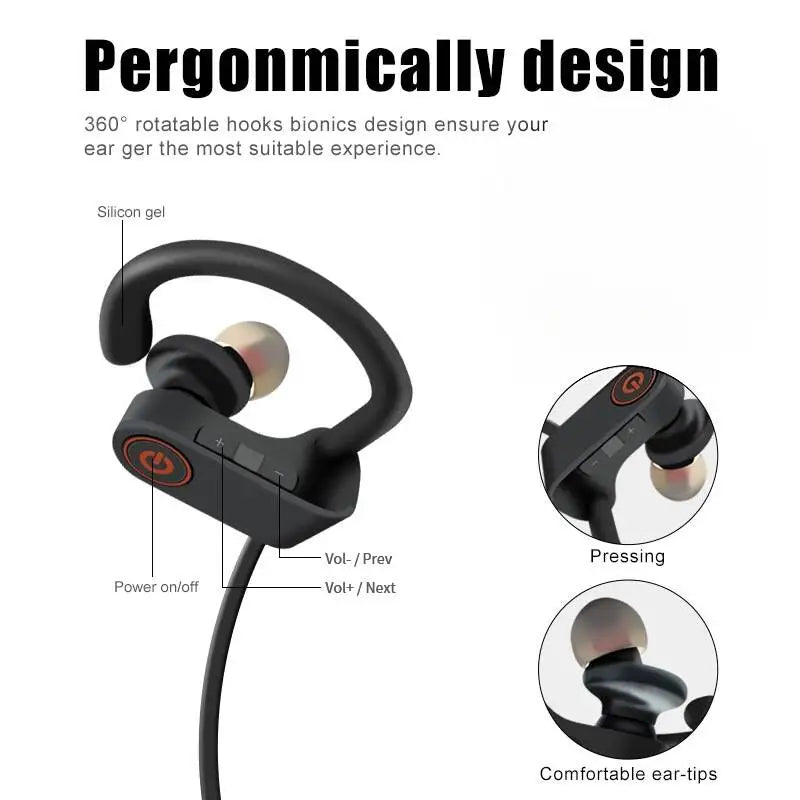 BT 5.3 Wireless Headphones – Long-Play Stereo Soundproof Earphones for Sports, Running, Gym, and Exercise