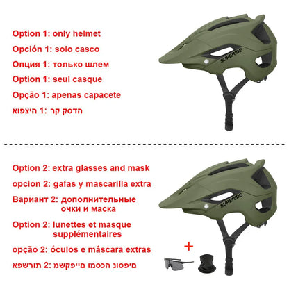 SUPERIDE In-Mold DH MTB Bicycle Helmet - Anti-Impact Sports Road & Mountain Bike Helmet for Men & Women, Cycling Safety Gear