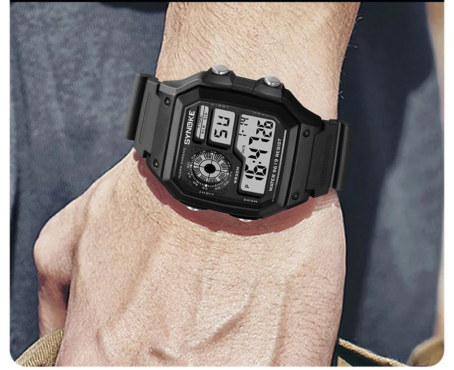 SYNOKE Men's Military Digital Sports Watch – Waterproof Luminous Chronograph Electronic Wristwatch