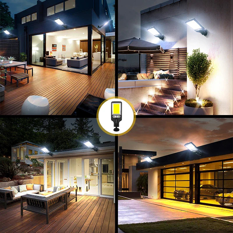 1~4pcs Solar Lights Outdoor: 3 Mode Waterproof Motion Sensor Security Lighting LED Wall Street Lamp for Garden - 108/117COB