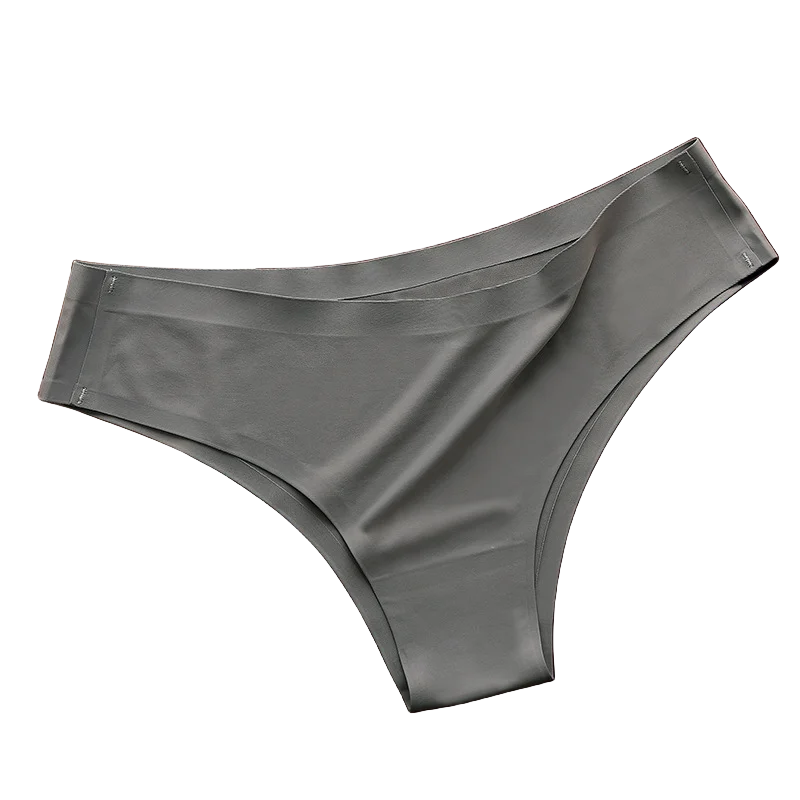 4PCS Seamless Ice Silk Panties Set for Women – Low Waist G-String, Soft Ultra-Thin Sexy Underwear Briefs