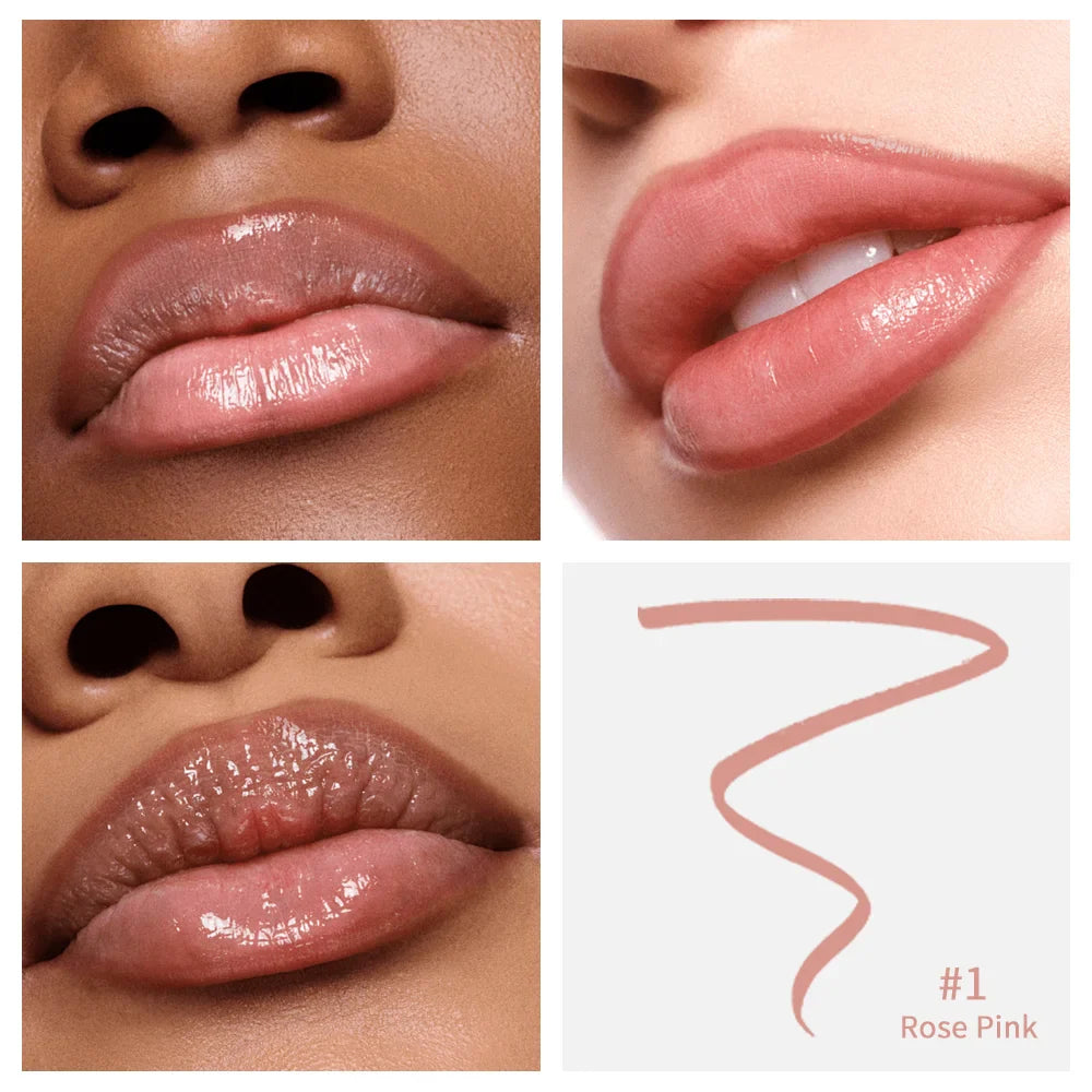Waterproof Peel-Off Lip Liner & Tattoo Lip Gloss – Long-Lasting Matte Lip Tint & Brown Contour Lip Stain