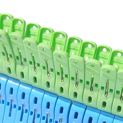 24PCS Plastic Clothes Clips – Strong Load-Bearing Pegs for Hangers, Drying Quilts & Clothes