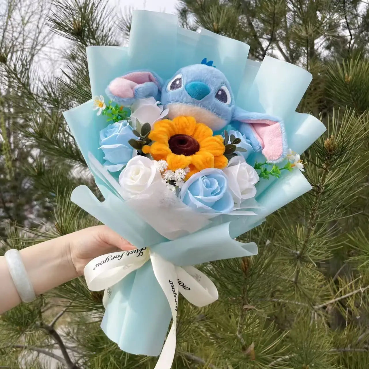 Disney Stitch Plush Bouquet – Super Soft Stuffed Doll Gift for Christmas, Birthday, Valentine & Graduation