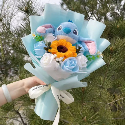 Disney Stitch Plush Bouquet – Super Soft Stuffed Doll Gift for Christmas, Birthday, Valentine & Graduation