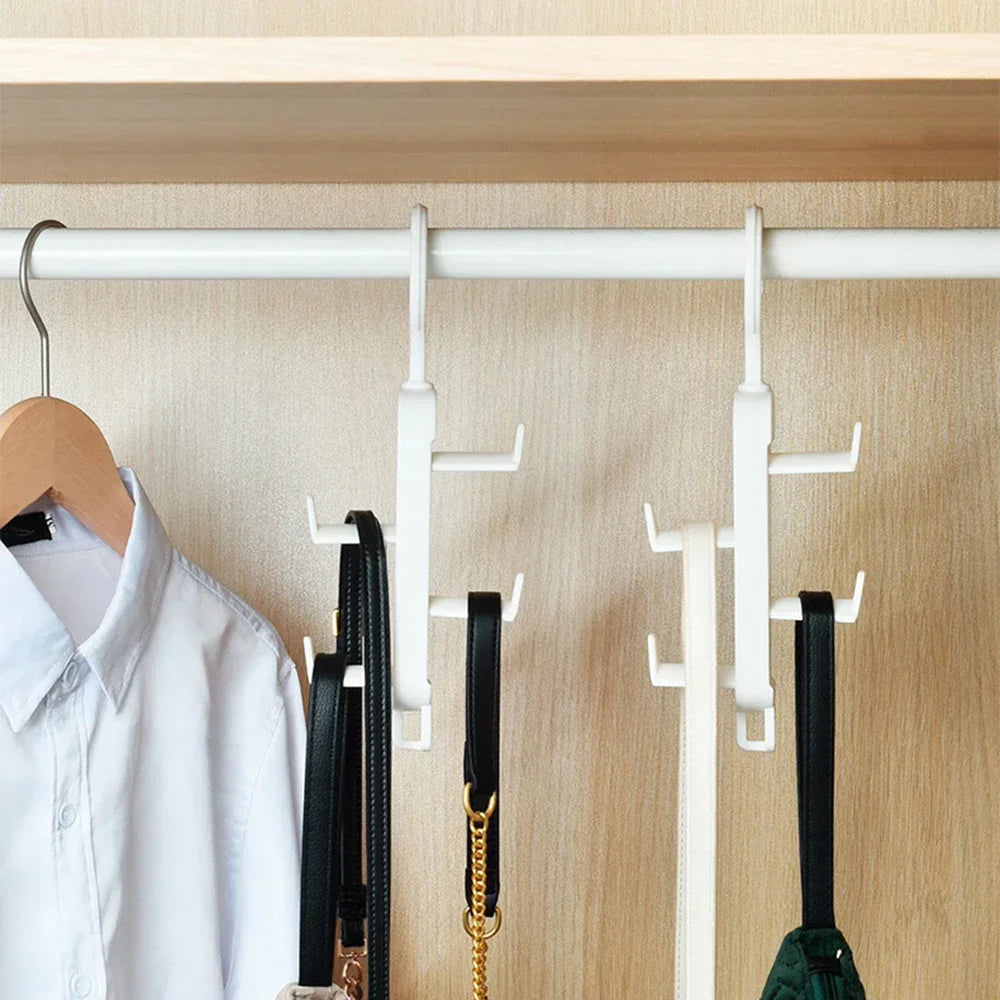 Multifunctional Wardrobe Bag & Clothes Rack – Traceless Hanging Hook for Hats, Bags, and Doors, No Drilling Needed