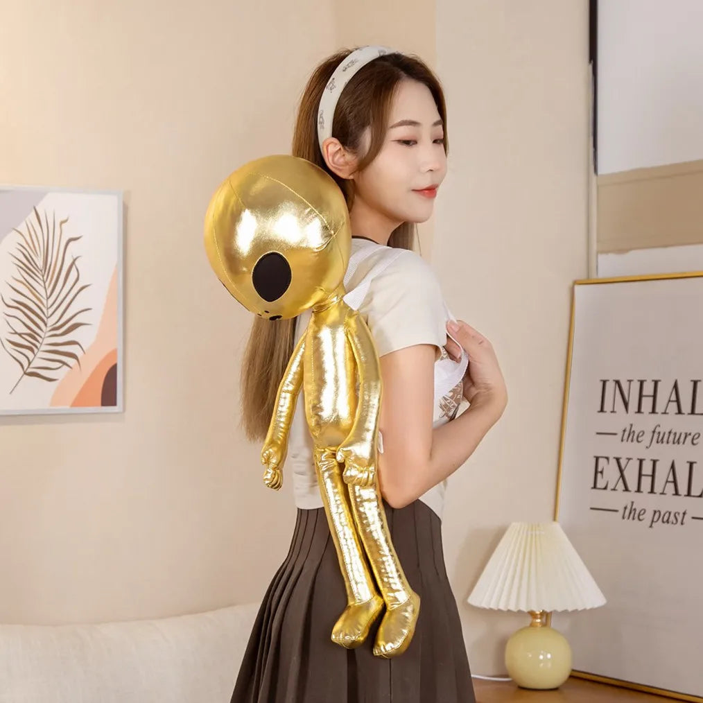 60cm Fashion Alien Plush Backpack – Soft PU ET Stuffed Doll Toy, Creative Gift for Kids & Children