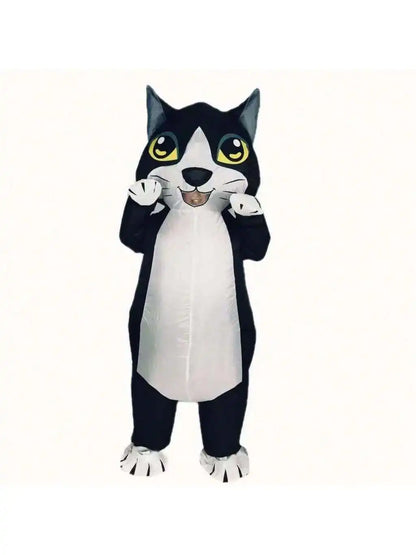 Auto-Inflatable Cat Costume – Waterproof Lightweight Full-Body Jumpsuit for Adults & Kids Cosplay with Detachable Fan