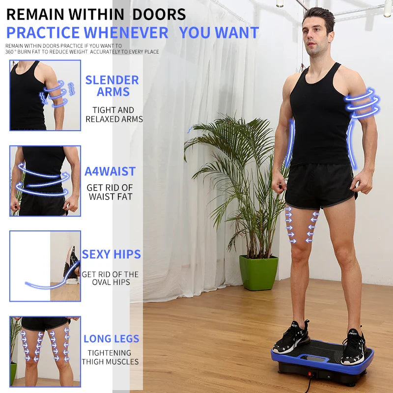 3D Whole Body Vibration Plate Machine — Silent Motor Fat Shaker with Adjustable Speed for Workout & Fitness