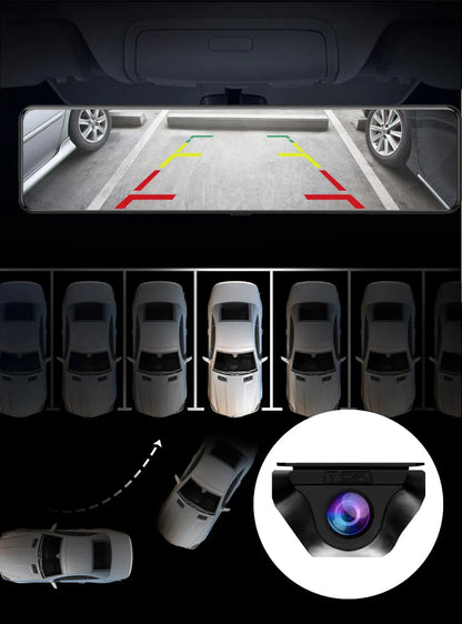 E-ACE 10'' 4G Android Dash Cam – FHD 1080P Dual Lens Rearview Mirror DVR with ADAS & Streaming