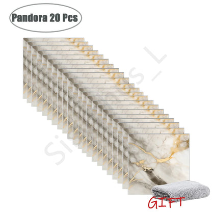 PVC Marble Wall & Floor Stickers - Waterproof Self-Adhesive Tile Decor for Kitchen & Bathroom