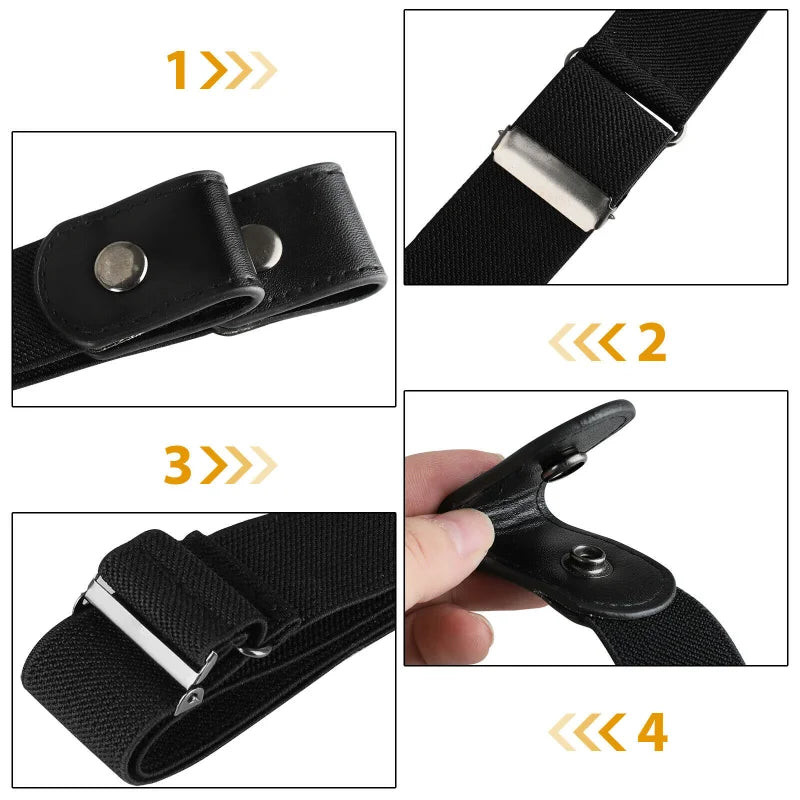 No Buckle Stretch Elastic Waist Belt: Buckle-Free Belt for Women & Girls Jeans Pants Dress - No Bulge, No Hassle Belts