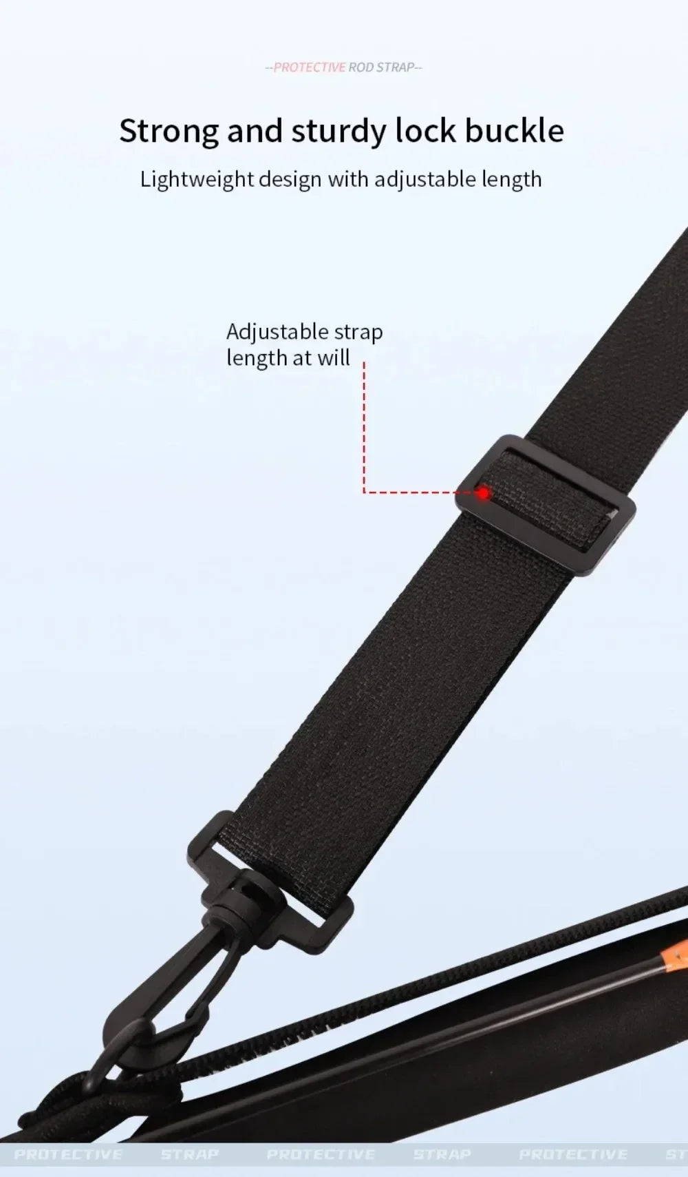 Adjustable Fishing Rod Storage Bag — Portable Shoulder Belt Protector for Reel and Rod, 1-Piece Fishing Accessory