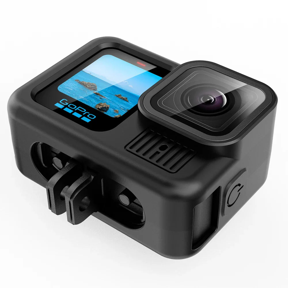 Silicone Case for GoPro Hero 13 Black – Tempered Glass Screen Protector, Protective Film, Flip Battery Cover & Lens Cap
