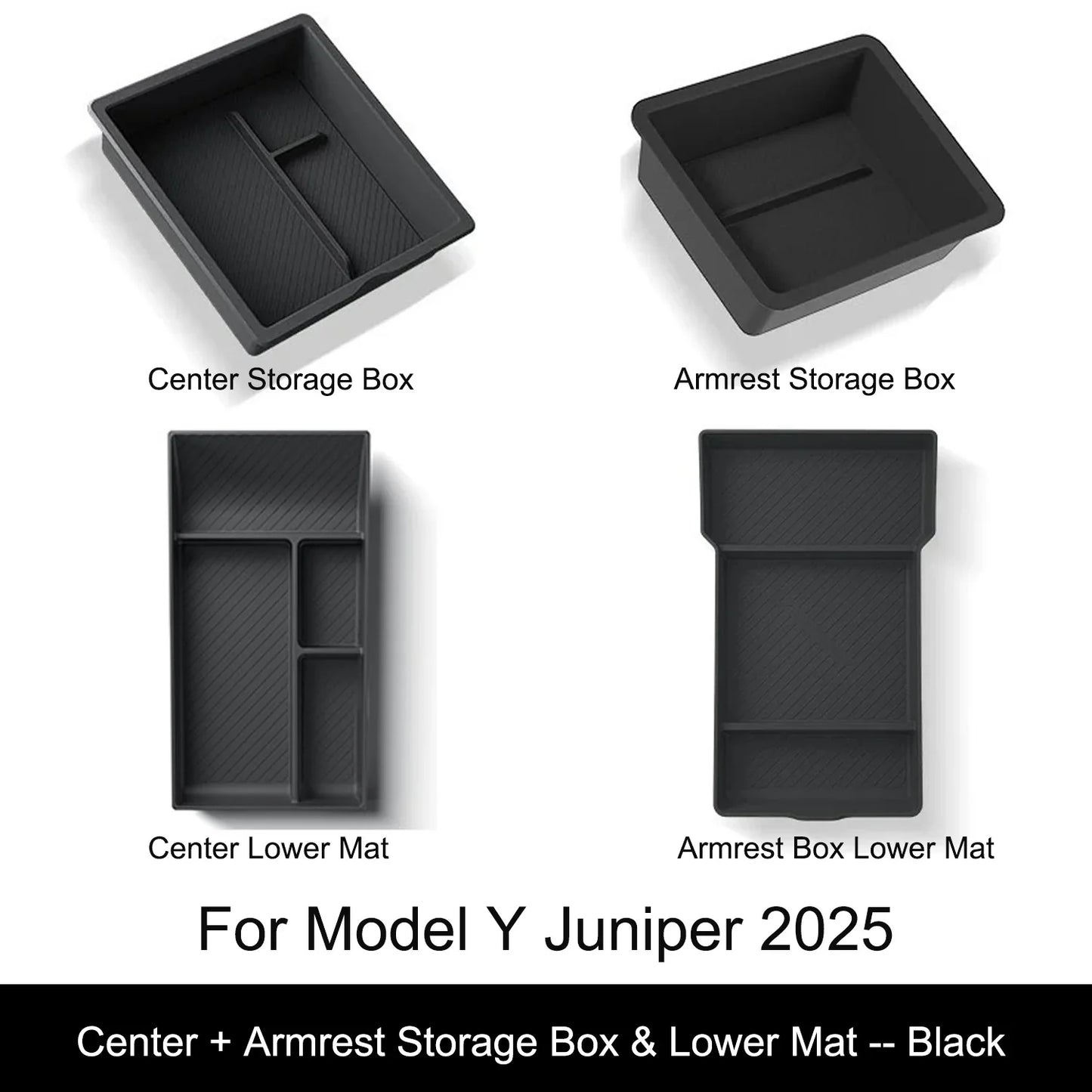 Tesla Model Y Juniper 2025 Center Console Armrest Organizer – Cup Holder & Storage Box Interior Upgrade Kit