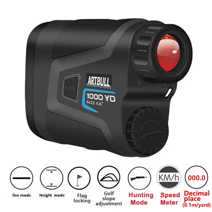 ARTBULL Golf Laser Rangefinder 1000M Telescope with Flag-Lock Slope and Pin Distance Meter for Hunting Monocular