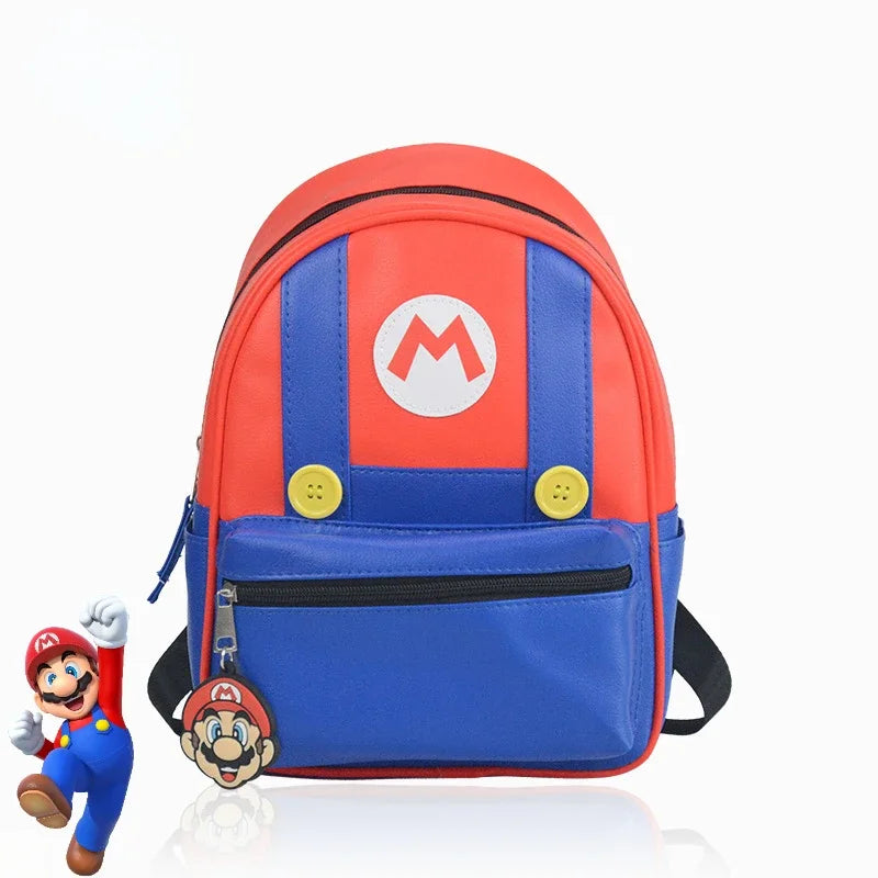 Super Mario Mini Backpack – Kids Cosplay Anime School Bag PU Leather Boys & Girls