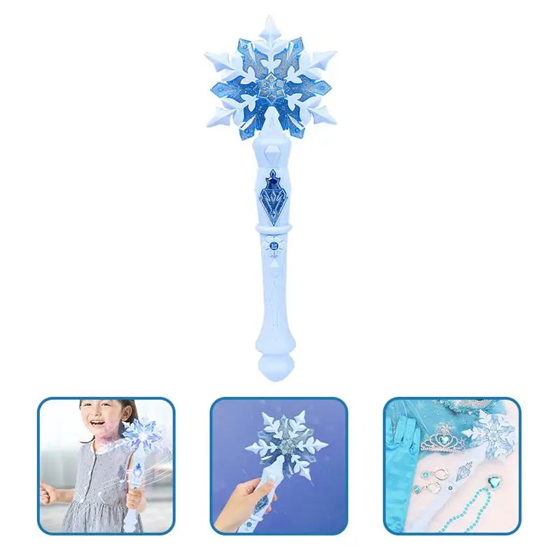 Princess Wands LED Christmas Light Toys - Snowflake LED Wand for Girls, Frozen Snow Filler Decor