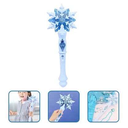 Princess Wands LED Christmas Light Toys - Snowflake LED Wand for Girls, Frozen Snow Filler Decor