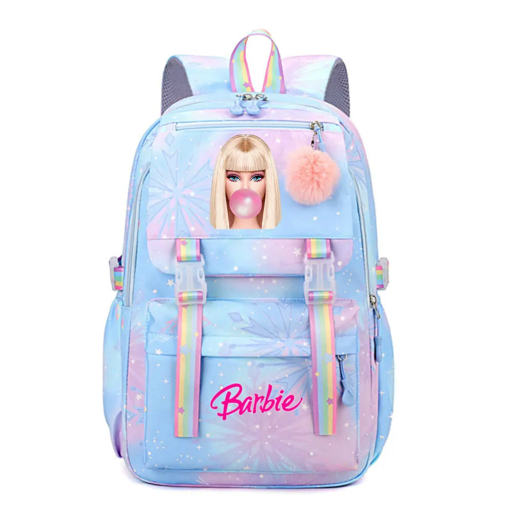 New Barbie Kids School Backpack – Canvas Travel & Laptop Bag for Boys, Girls, & Teenagers