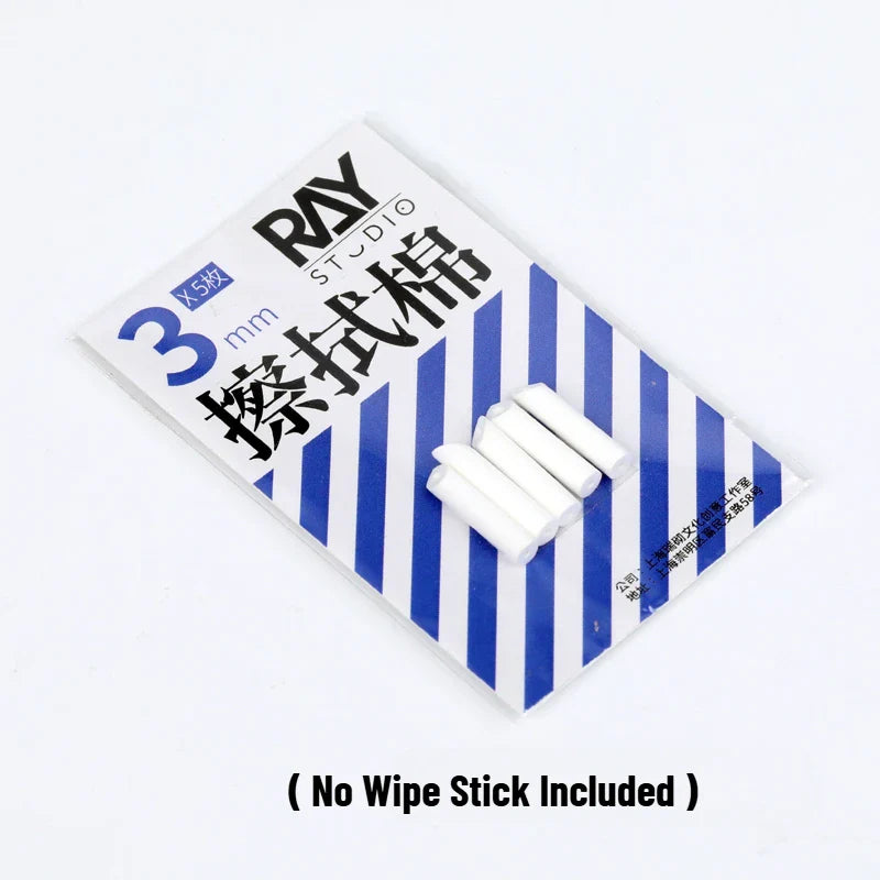 RAY Studio Metal Cleaning Stick with Polyester Cotton Tips – Seepage Wiping Swab for Model Hobby & Panel Liner Cleaning