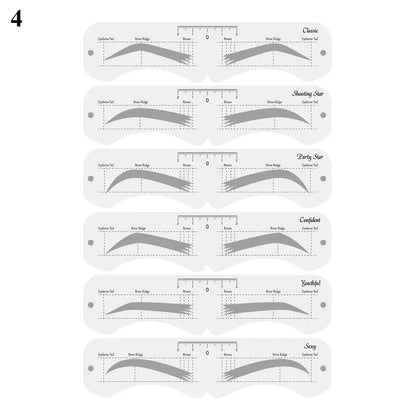Reusable Eyebrow Stencil Set – Soft Ruler Brow Definer & Styling Template for Precise Grooming