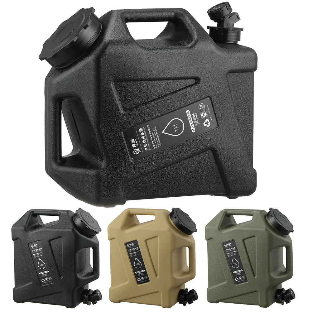 12L Camping Water Container – Large Capacity Outdoor Water Bucket with Faucet, Portable Car Water Tank for Camping, Cooking, Picnic