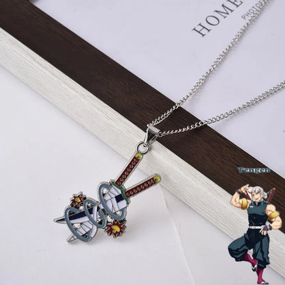 Demon Slayer Anime Necklace – Kimetsu no Yaiba Enamel Pendant Choker, Stainless Steel Cosplay Jewelry Gift