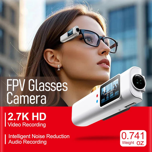 2.7K Glasses Camera – Mini Wearable Outdoor Security Sports DV DVR, WIFI Video Recorder for Driving, Hiking, and Surveillance