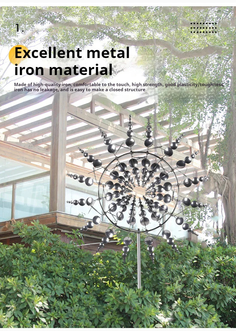 Creative 360-Degree Rotating Metal Windmill – Garden Lawn Yard Decoration & Ornament