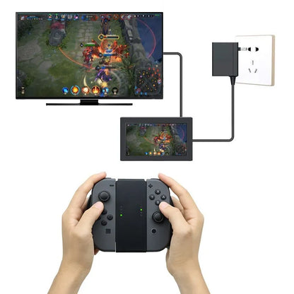 Nintendo Switch Gaming Grip Handle Controller: Comfort Bracket Support Holder - Compatible Plastic Handle Bracket for Switch Console