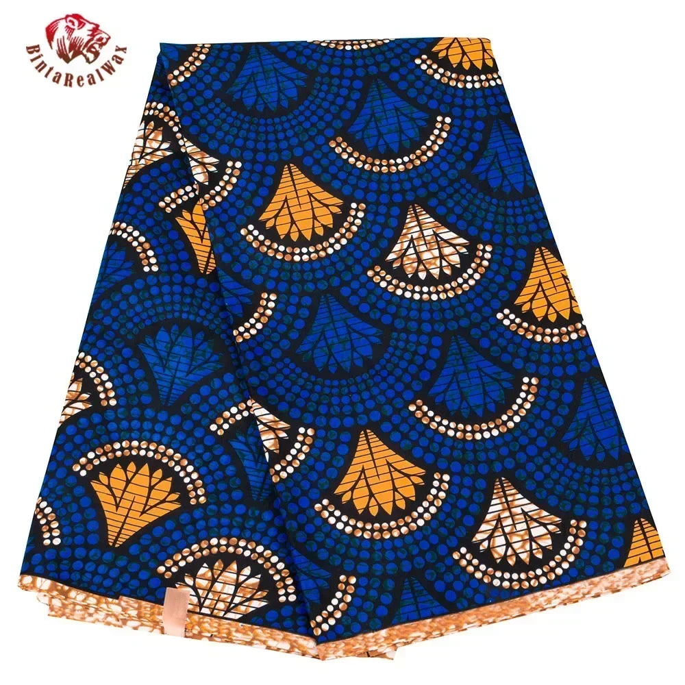 BintaRealWax Geometric Ankara Fabric - Polyester Sewing Cloth by the Yard FP6258