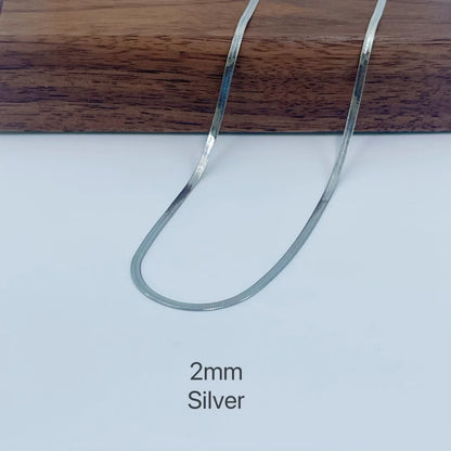 Minimalist Unisex Snake Chain Necklace Choker – Stainless Steel Herringbone Gold Color Fashion Jewelry for Women & Men