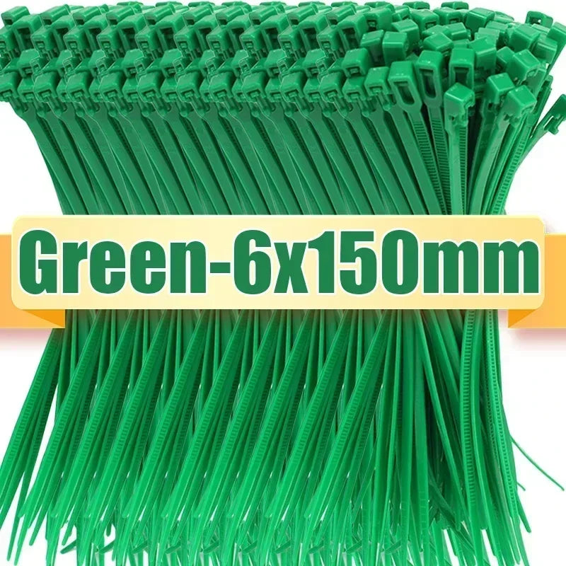 100/1000pcs Reusable Nylon Cable Ties – Adjustable Self-Locking Zip Tie Straps for Cord Organization & Binding