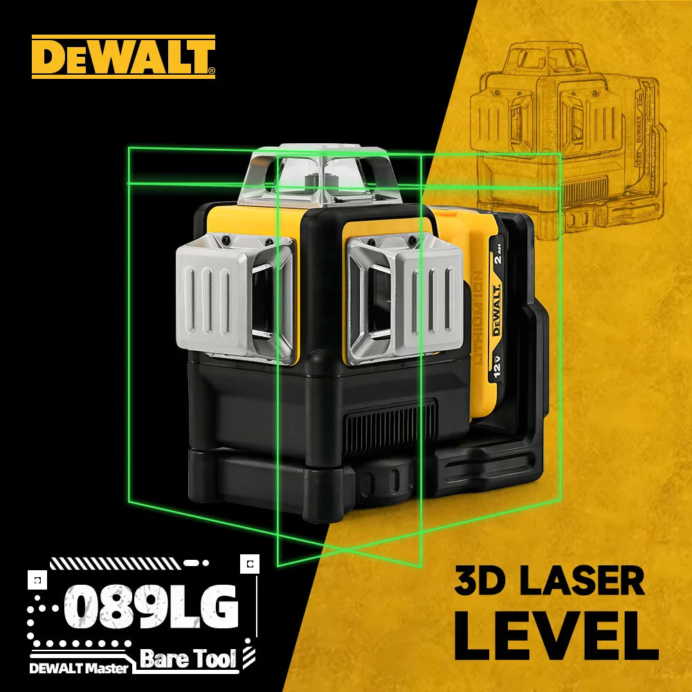 Dewalt DW089LG Laser Level – 12-Line 360° Vertical Laser with 12V Lithium Battery for Outdoor Use