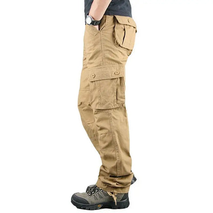Men’s Tactical Cargo Pants - Cotton Outdoor Work Trousers Camo Hiking Pants Multi-Pocket Casual Military Style