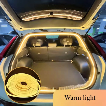 High Brightness Car Trunk LED Light Strip – Automatic Sensing Interior Ambient Tailgate Lighting, Wire-Free Installation