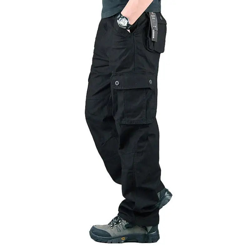 Men’s Tactical Cargo Pants - Cotton Outdoor Work Trousers Camo Hiking Pants Multi-Pocket Casual Military Style