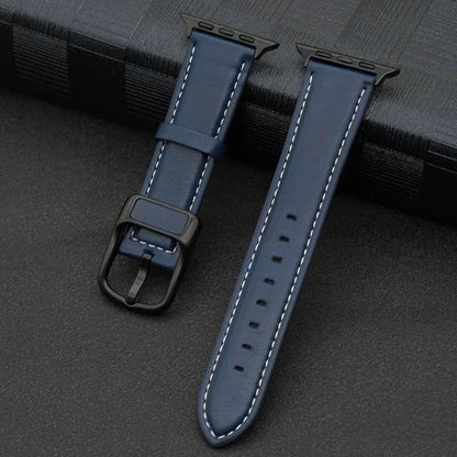 PU Leather Apple Watch Band - Premium Wrist Strap Bracelet for iWatch Series 4 5 6 SE 7 8 9 10 Ultra 49mm 40mm 41mm 42mm 44mm 45mm 46mm