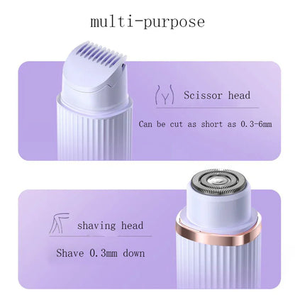 2-in-1 Women’s Electric Shaver – Portable Wet & Dry Hair Remover for Eyebrows, Face, Legs & Armpits