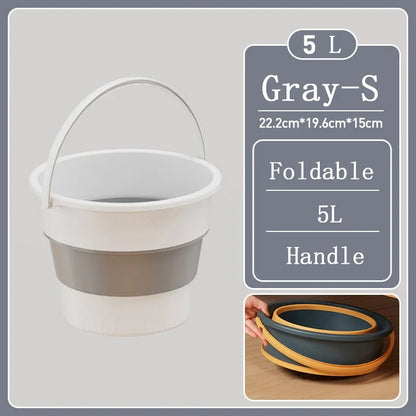 Portable Foldable Silicone Bucket - 5/10/17L Collapsible Basin for Camping, Laundry, Car Wash, Fishing & Household Use