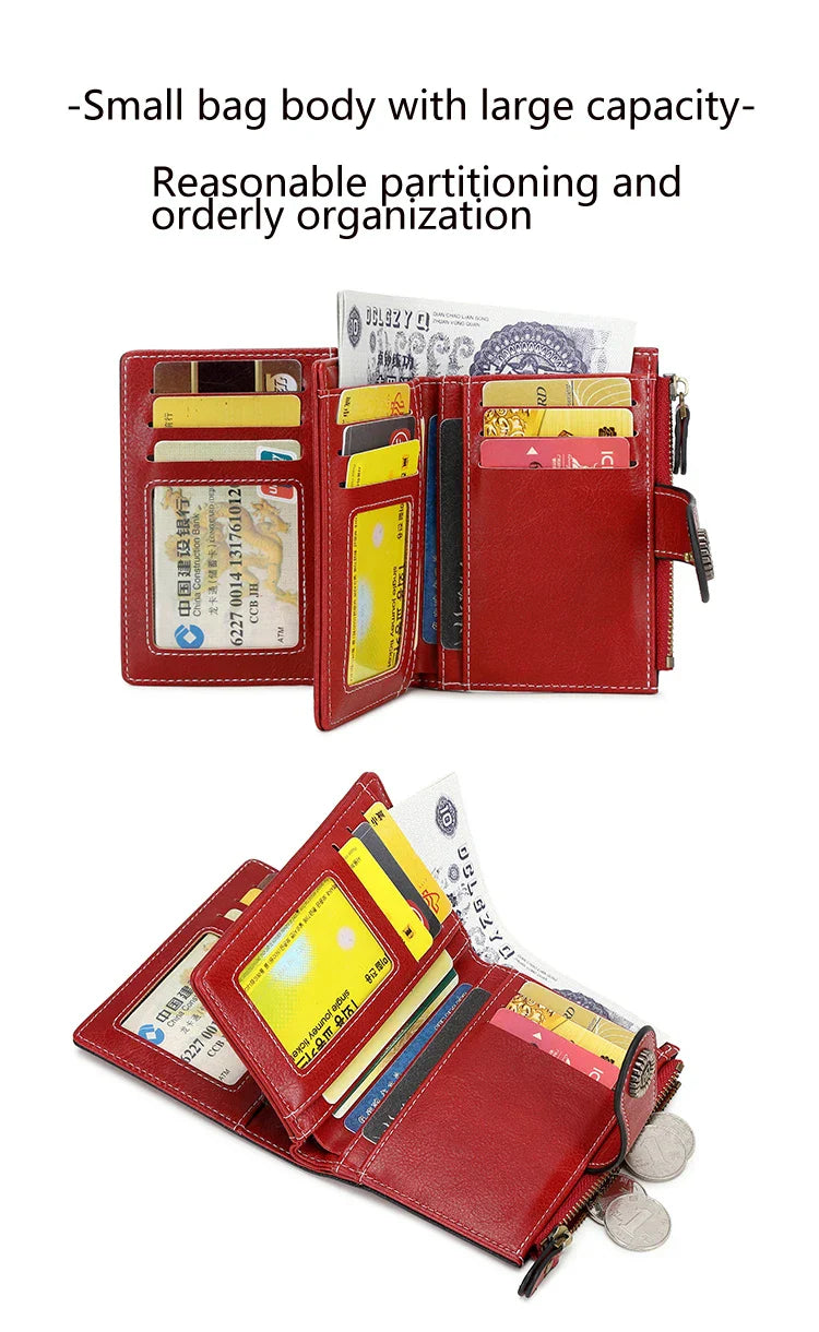 Fashionable Women’s Retro Short Wallet – PU Leather Multifunctional Handbag with Large Capacity, Multi-Card Slot & Coin Pocket