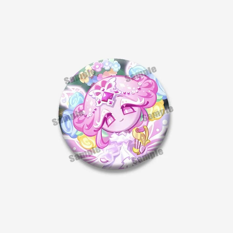 Cookie Run Kingdom Meringue & Jellyfish Enamel Badge – Round Brooch for Backpack, Jewelry Pin & Party Gift