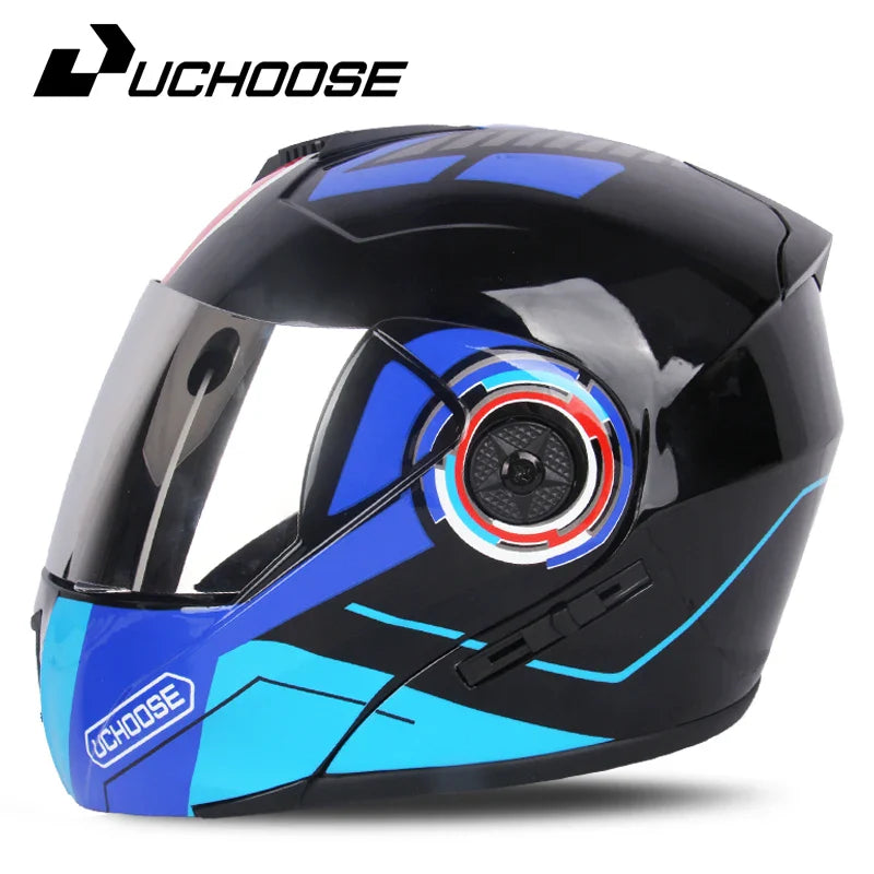 2024 Unisex Modular Motorcycle Helmet – Full Face Flip-Up Dual Lens Racing Helmet for Men & Women