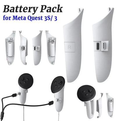 TY-5807 VR Controller Battery Pack – Rechargeable Right & Left Battery Covers for Meta Quest 3S/3 VR Controllers