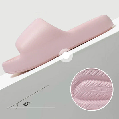 Unisex EVA Non-Slip Pillow Slides – Soft Sole Cloud Slippers for Bathroom, Home & Beach Comfort Platform Sandals